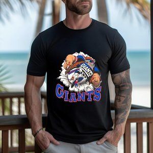 Vintage 1993 New York Giants Breaking Through Double Sided T-shirt, New York Gia